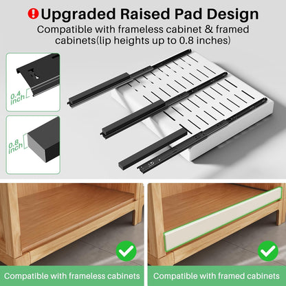 Skiennix Pull-Out Cabinet Organizer - Expandable Heavy-Duty Slide-Out Drawers (12"-20") for Kitchen Storage
