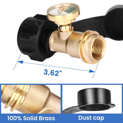 Propane Tank Gauge - Level Indicator with Leak Detector for 20lb Tanks | Solid Brass, 2 Pack