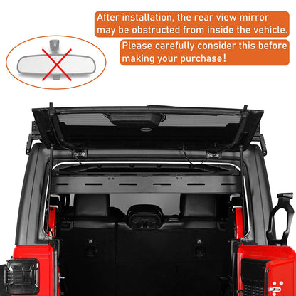 Hooke Road JLU Trunk Upper Cargo Basket Rack Tray for 2018-2026 Jeep Wrangler JL Unlimited 4-Door Hardtop, Interior Storage Platform Luggage Carrier Shelf