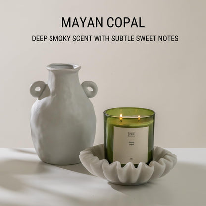 Craft & Kin 12oz Mayan Copal Scented Candles for Home | Premium Green Scented Candles for Men | Made with Natural Soy | Winter Candles Gifts for Men and Women | Nature Collection