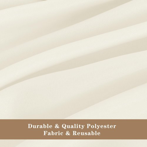 Fitable 6 Pack Square Tablecloths - 70 x 70 Inches - Stain Resistant and Reusable Table Clothes, Ivory Polyester Fabric Table Covers for Dining, Card Tables, Coffee Tables