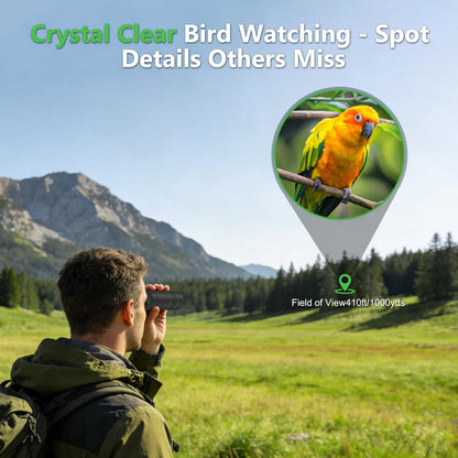KTTREY 8x32 Monocular Telescope for Adults, High Power BAK4 Prism FMC Coating IPX7 Waterproof Compact Scope for Bird Watching Hunting Hiking Travel Gift with Carrying Case