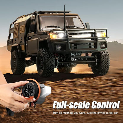 RC Crawler 1/12 Remote Control Car MN-82S 4WD RC Pickup Truck 2.4GHz All Terrain Off Road RTR Climbing Car with LED Lights and 2 Batteries for Adults (Silver)
