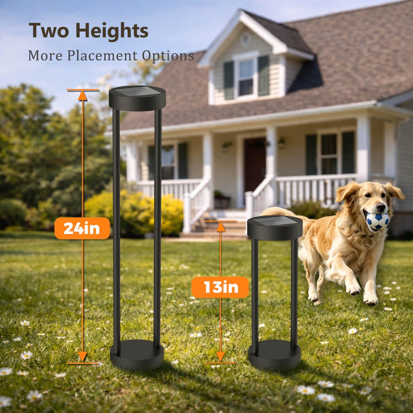 19:30 PM Solar Bollard Lights Outdoor, 24” Tall Stainless Steel & Iron Waterproof Solar Landscape Light for Yard Garden Walkway (4-Pack)
