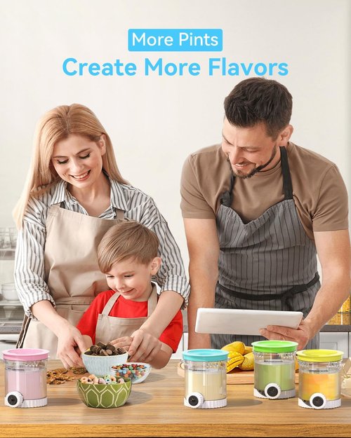 Creami Swirl Containers - Compatible Pints & Lids for Ninja CREAMi NC700 Series | Food-Grade, Dishwasher Safe, 4 Pack