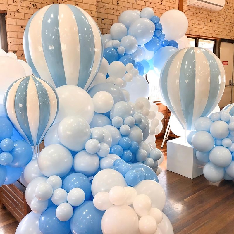 PartyWoo Light Blue Balloons 100pcs Different Sizes of 18 12 10 5 Inch Baby Pastel Sky Aqua Blue Balloon Arch Kit Garland for Birthday Gender Reveal Baby Shower Graduation Party Decorations Blue-Y4