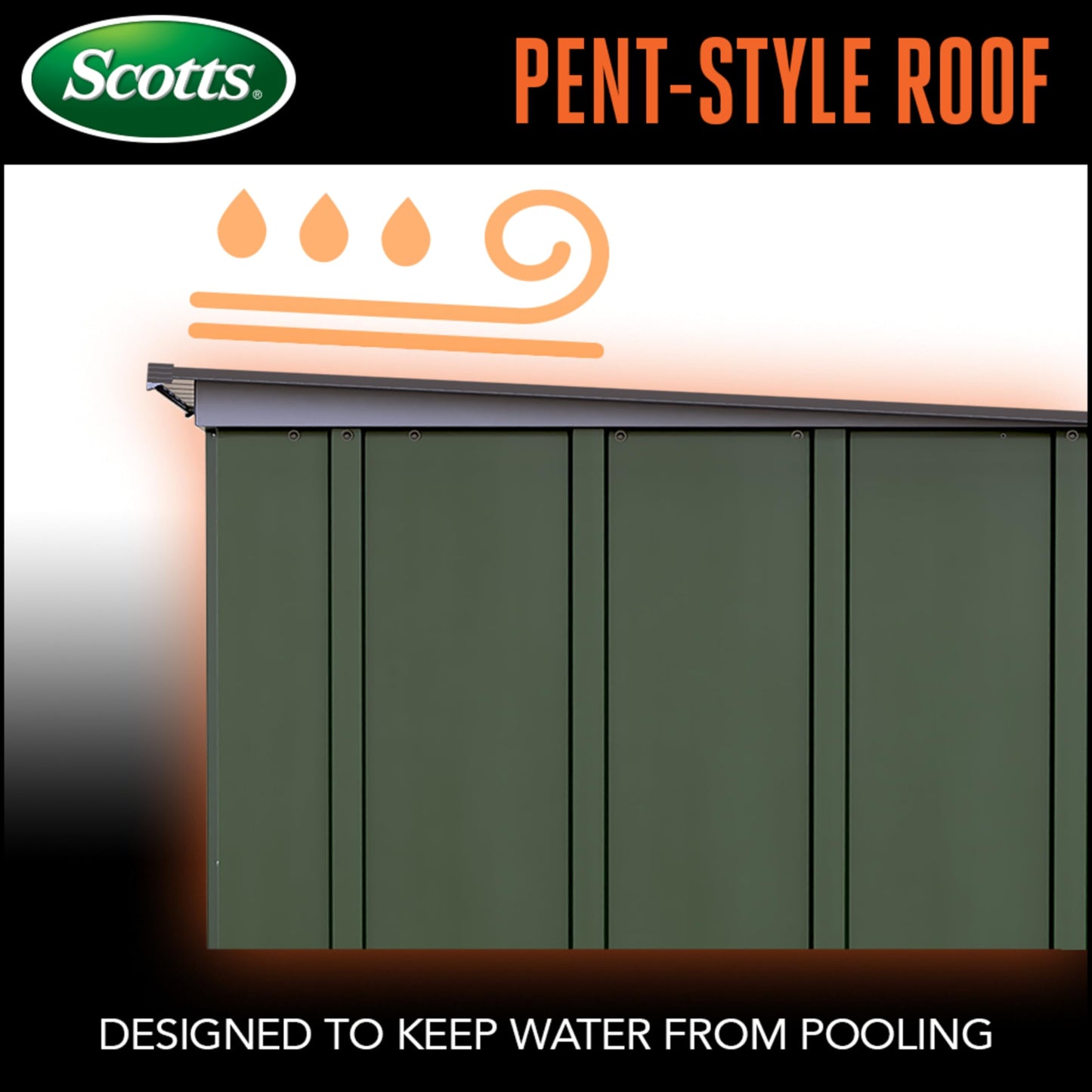 Scotts 4' x 3' x 6' Garden Storage Cabinet, Compact Outdoor Lockable Metal Shed Kit for Backyard, Patio, and Lawn