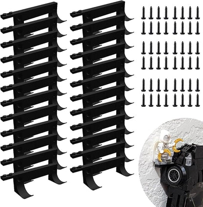 TEYOUYI 24PCS Wall Mount for Any Lego Speed Champions Sets Wall Bracket for Lego Speed of Champions with a Base for The PilotWall Mount for Brick Cars and Figure Black