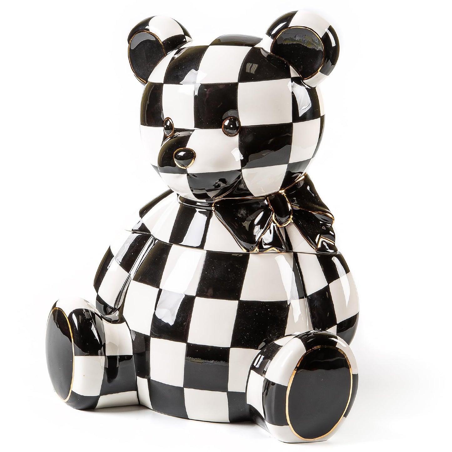 MACKENZIE-CHILDS Courtly Bear Cookie Jar, Cute Cookie Jar for Kitchen or Dining Room