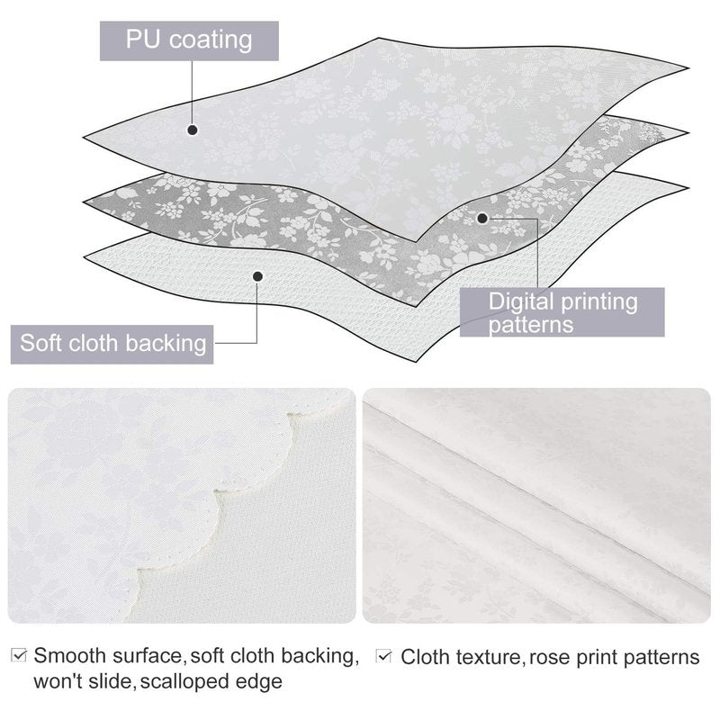 Smiry Rectangle Table Cloth, Waterproof Heavy Duty Vinyl Tablecloths, Wipeable Washable Table Cover for Kitchen and Dining Room (White, 70" X 120")
