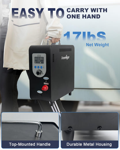 Treeligo Portable Water Heater, Propane Water Heater with Shower Pump, Max 100 Mins 3s Instant Hot 40,900 BTU, 4500mAh Rechargeable Built-in Battery for Outdoor Cleaning, Camping, Hunting, Hiking