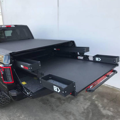 Bedslide Bedbin Side Kix Truck Bed Organizer, Storage Bin Attachments, 2 Boxes for Additional 7x44 Inches of Space on Each Side, Black