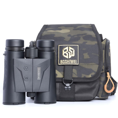 BOSHIWEI ED Glass 10x42 Laser Rangefinder Binoculars HD Optics 2624 Yards Long Distance IP67 Waterproof Range Finder for Golf Bird Watching Black