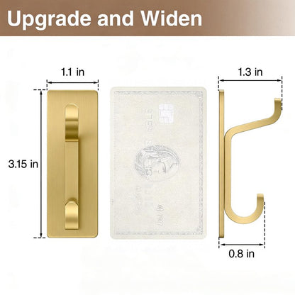 pickpiff 12 Pack Wall Hooks for Coat and Towel: 13LB Strong Adhesive Door Hanger Stick on, Brushed Gold