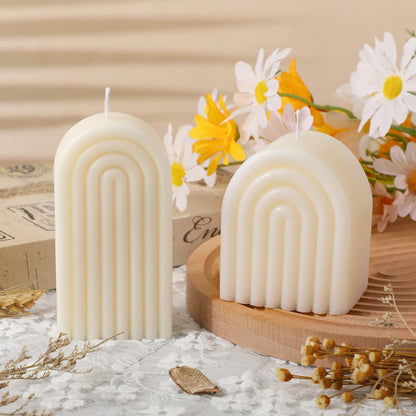 Roowest 2 Pcs Arch Shaped Aesthetic Candles Goddess Cool Soy Wax Trendy Female Women Scented Candle Decorative for Home Table