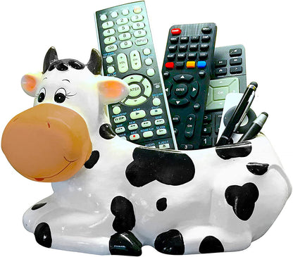 Sixdrop Cow Planter Pot - Cow Print Party Decoration Supplies - Garden Backyard Cow Stuff Statue - Flower Ceramic Succulent Planter - Plantador de Vacas - Large 9" with Drain