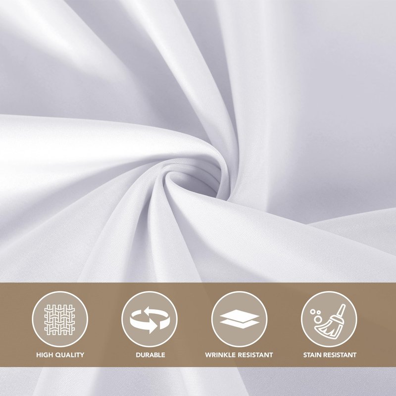 sancua White Round Tablecloth 108 Inch Diameter, 6 Pack - Circle Polyester Fabric Table Cloth for Wedding Party Reception Banquet Birthday, Washable Formal Table Cover (Fit 42-96 Inch Tables)