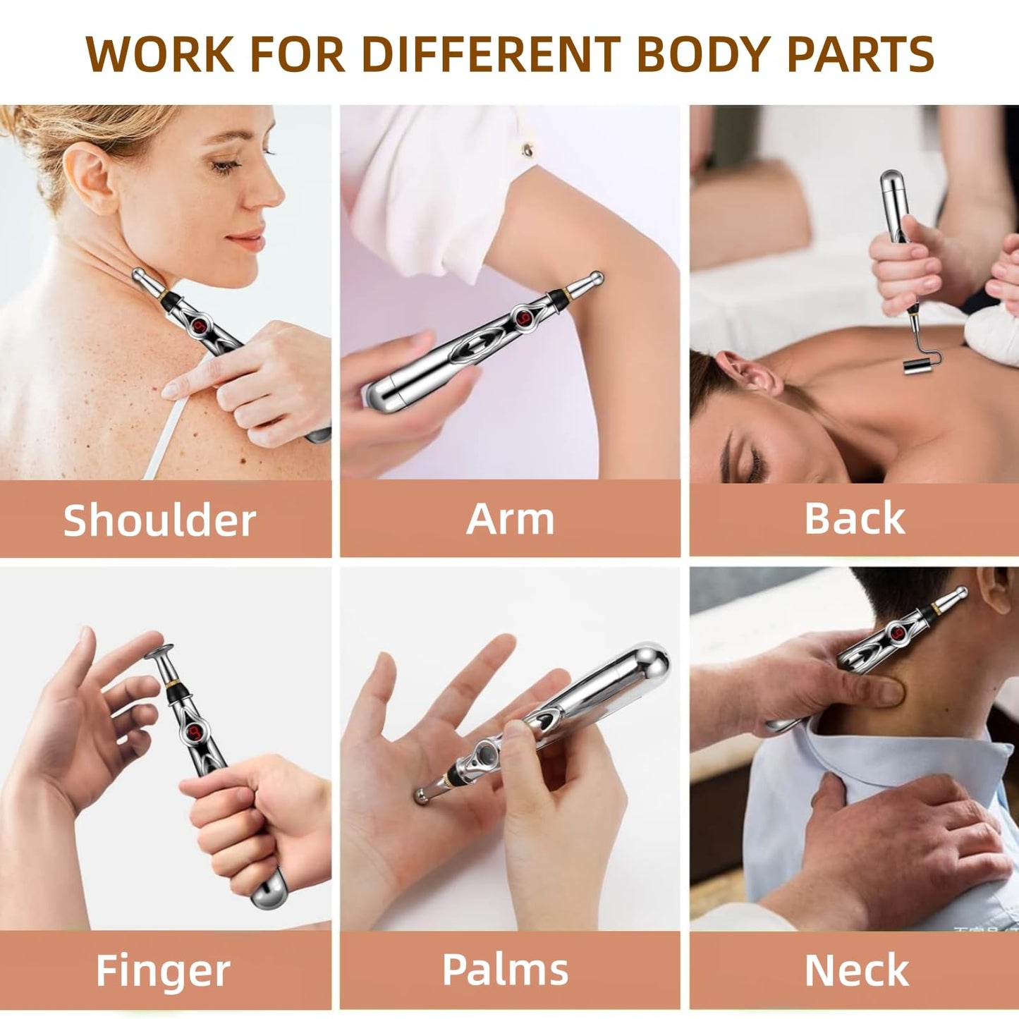 UYGHHK 3-in-1 Massage Acupuncture Pen, Electronic Pain Relief Therapy, Meridian Energy Massager Pen Self Massage Tools Muscle Healing with Massaging Gel