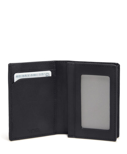Tumi Mens Gusseted Card Case Black Embossed One Size