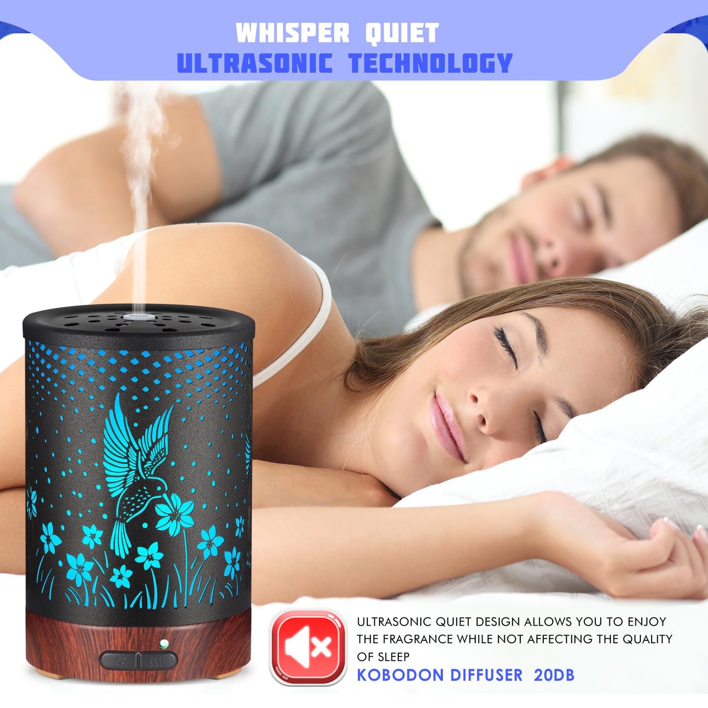 Essential Oils Diffuser,Aromatherapy Diffuser,Birthday for Women Mom Grandma,Metal Cool Mist Humidifier with 7 Colors Lights Waterless Auto Off Air Diffusers (Dragonfly)