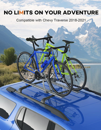 Wonderdriver Lockable 300lbs Roof Rack Cross Bars Compatible with Chevy Chevrolet Traverse 2018 2019 2020 2021,All-Metal Aluminum Heavy Duty Roof Rails Crossbars Cargo Canoe Black Rooftop Luggage.