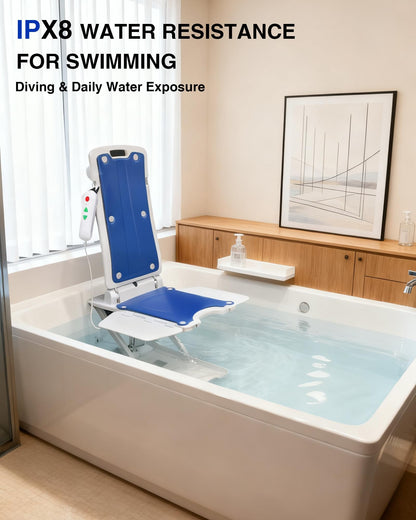 Pterying Electric Chair Lift for Elderly, Floor to Chair Transfer Aid, IPX8 Waterproof, Max Load 308 LBS, Heavy Duty Bath Lift, Assisted Transfer for Seniors (Bathtub/Bedroom/Living Room)