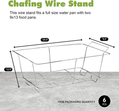 MAXYGIFT Chafing Wire Rack Buffet Stand - Full Size Racks For Dish Serving Trays Food Warmer (6)