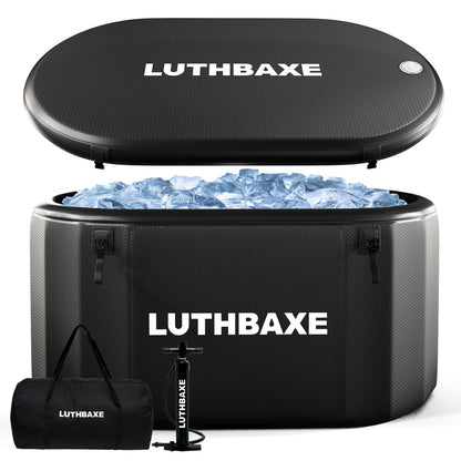 Cold Plunge | Upgraded 218 Gallon Inflatable Ice Freestanding Bathtub with 5 Layers Durable Design | Portable Cold Water Bath for Athletes' Recovery | Ice Bath for Outdoor and Camping | Black