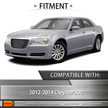 CONLLCON Headlights Assembly Compatible with 2012-2014 Chrysler 300,Headlamp Chrome Bezel Driver Side Replacement CH2502231 68143003AC
