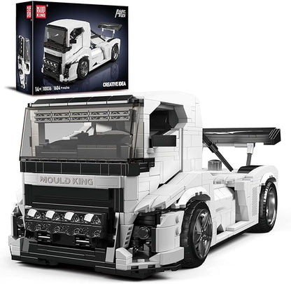 Mould King 10036 Tractor Truck Building Set MOC City Semi Truck Building Blocks Set to Build Gift for Age 14+/Adult Collections Enthusiasts(1604+ Pieces Static Version)