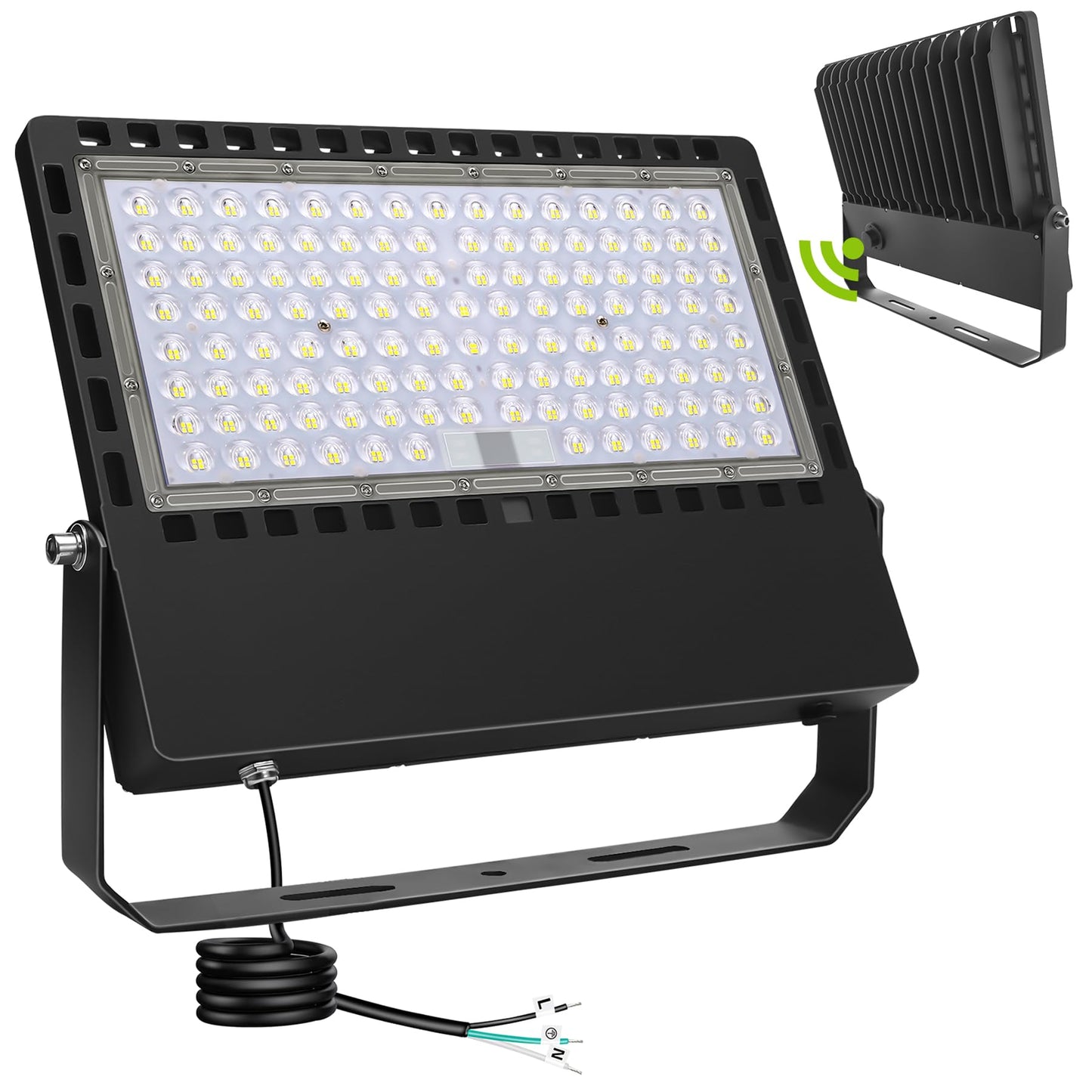 STASUN 300W 45000LM Dusk to Dawn LED Flood Light Outdoor Photocell - Flying Series Ultra, ETL Certified 5000K Daylight White, IP67 Waterproof Stadium Lights for Sports Court, Commercial, Parking Lot