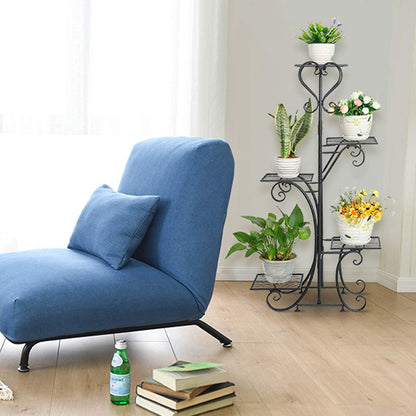 EEYBLAEEY 5 Tier Metal Plant Stand Indoor Outdoor, Upgraded Tall Iron Spiral Corner Plant Shelf- Tiered Storage Flower Pot Holder Display Organizer for Balconies, Living Rooms, Courtyards, Gardens