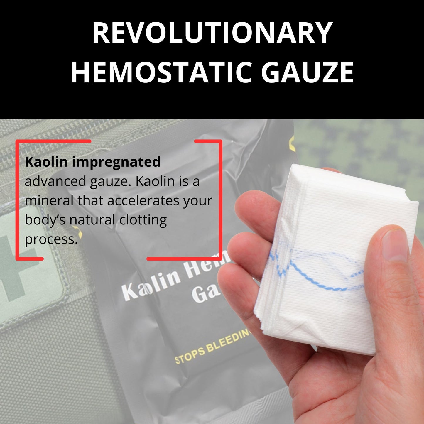 First Aid Advanced Hemostatic Gauze - Flexible Blood Clotting Gauze - to Stop The Bleed Kit Faster Wound Packing with Quick Clotting Medical Gauze - Survival Kit Supplies (Pack of 10)