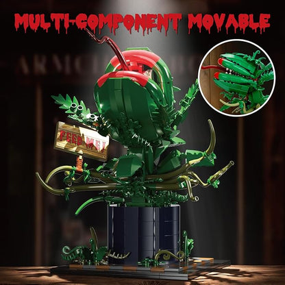 Horrors Piranha Plant Building Block Set (838pcs) Compatible with Lego Audrey 2 Movable Design &amp Feed Me! SignWicked Style Decor Gift for Adult Kids 8-14 &amp Tv Film Fans for Halloween/Chri