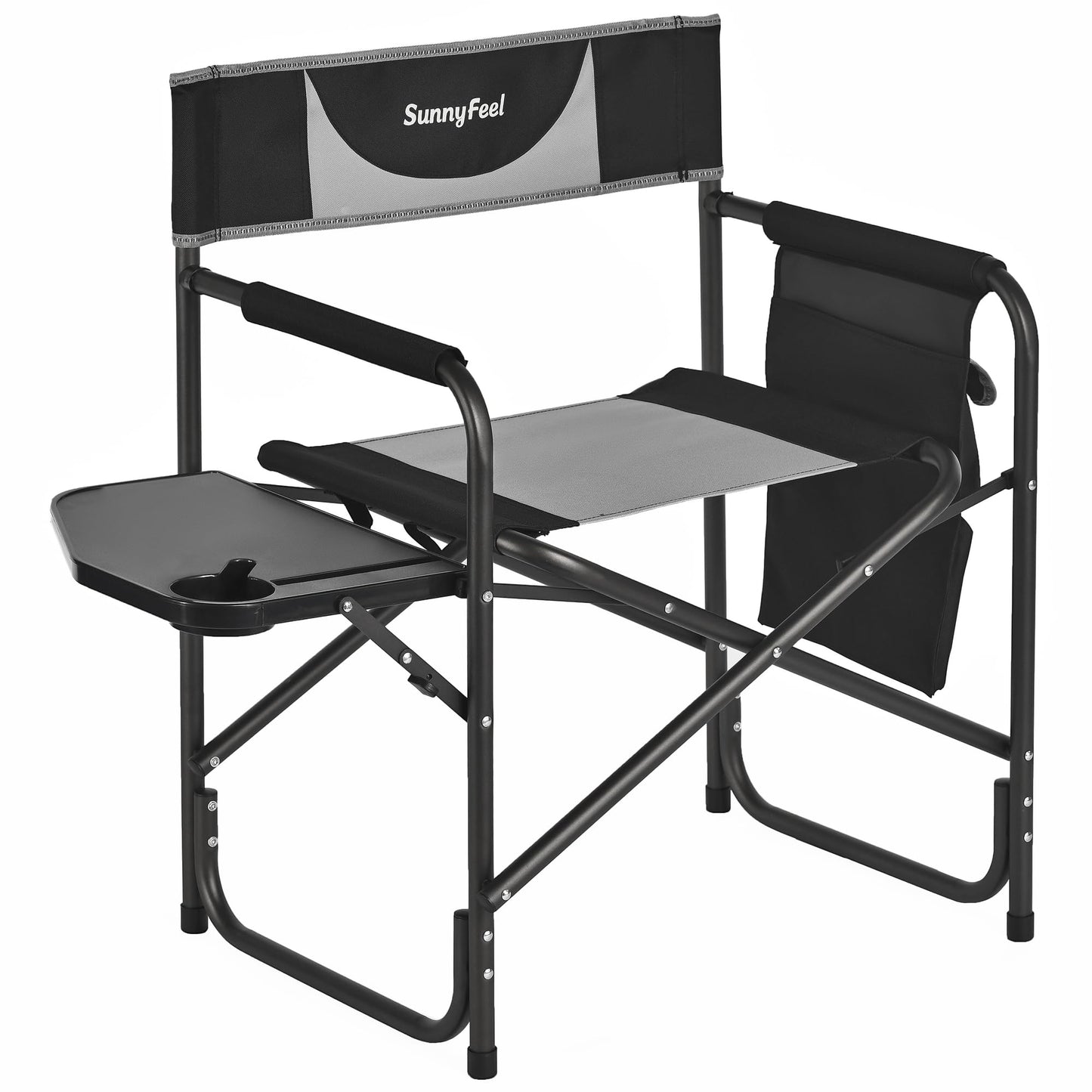 SUNNYFEEL Oversized Camping Directors Chair 2 Pack, Portable Folding Lawn Chairs for Adults Heavy Duty with Side Table,Pocket for Beach, Fishing,Picnic,Concert Outdoor, Foldable Camp Chairs