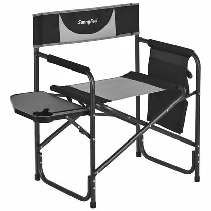 SUNNYFEEL Oversized Camping Directors Chair 2 Pack, Portable Folding Lawn Chairs for Adults Heavy Duty with Side Table,Pocket for Beach, Fishing,Picnic,Concert Outdoor, Foldable Camp Chairs