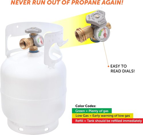 Flame King 5lb Steel Propane Tank Cylinder - Gauge & OPD Valves for Grills, BBQs & Camping | White