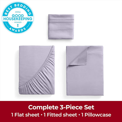 Mellanni Extra Deep Twin Sheets - Hotel Luxury, Ultra Soft Cooling Bedding - Wrinkle & Stain Resistant (Twin, Lavender)