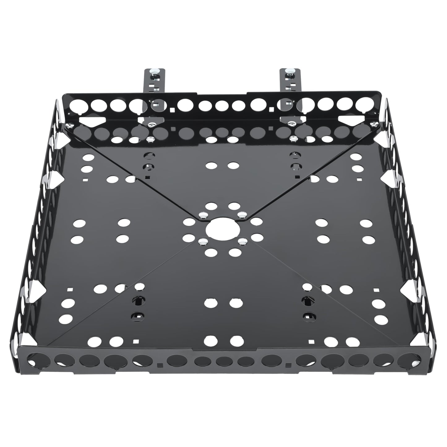 ALMULOO RV Heavy Duty Bumper-Mounted Cargo Carrier and Generator Carrier Tray Assembly with 200 LB Load Rating for Campers Trailers 15 LB Weight
