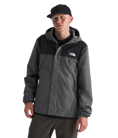 The North Face Men's Antora Jacket (Standard & Big Size) - Waterproof & Windproof Rain Coat, Secure Zip Hand Pockets, Smoked Pearl/TNF Black-NPF, Medium