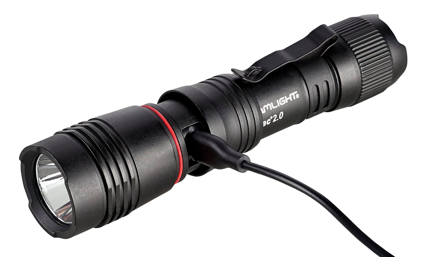 Streamlight 89000 ProTac 2.0 2000-Lumen 17300-Candela Rechargeable Tactical LED Flashlight with USB C Cable, and Holster, Box, Black