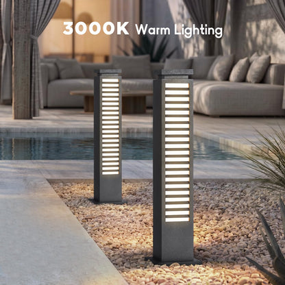 Linkmoon Outdoor Pathway Lights Wired, IP65 Waterproof Landscape Path Light, 27.6'' AC100-240V Bollard Light, Modern Commercial Pathway Lighting, 3000K LED Landscape Lighting for Patio Garden Walkway