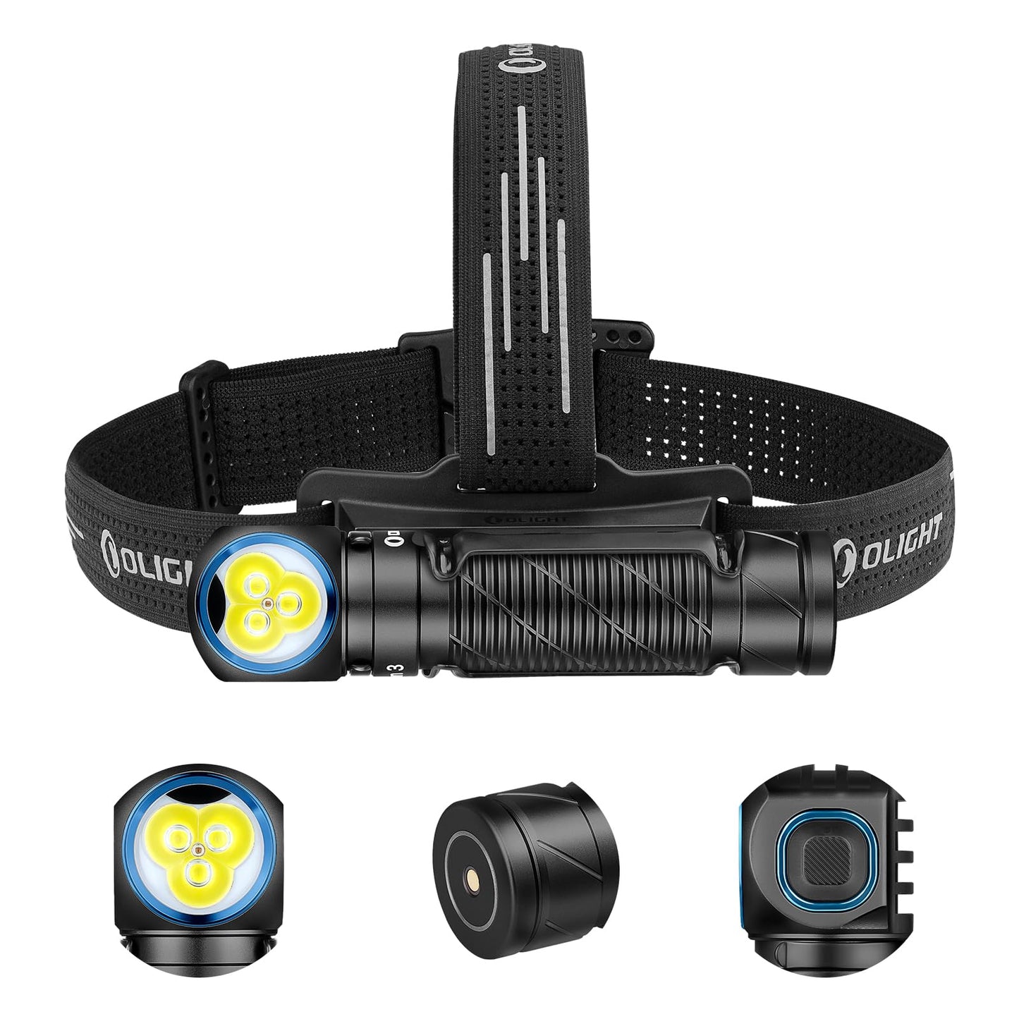 OLIGHT Perun 3 Rechargeable Headlamp Flashlight, 3000 Lumens LED Headlight with Red Light, Waterproof Head Lamp with Headband for Outdoor Camping, Hiking, Working(Black)