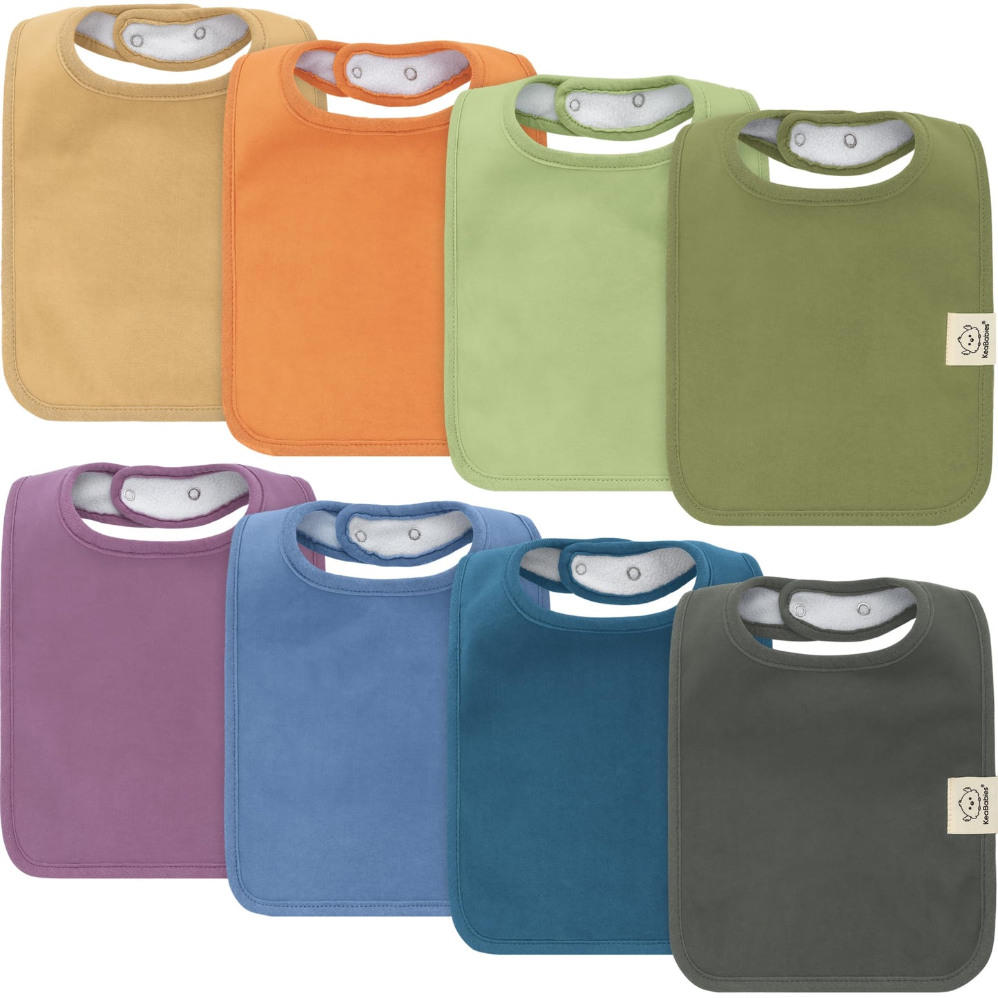 KeaBabies 8-Pack Organic Baby Bibs for Boys, Girls - Super Absorbent Cotton Drool Bibs for Baby Girl & Boy, Teething Toddler, Drooling Newborn, Ultra Soft & Machine Washable (Cruise)