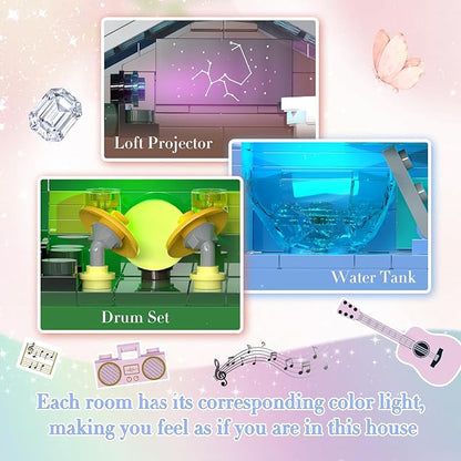DreamCreators House Building Toys Set with Led Light Architecture Building Model Compatible with Lego Ideal Present Merch for Adults Girl 8-12 Valentine Wedding Anniversary Birthday Christmas