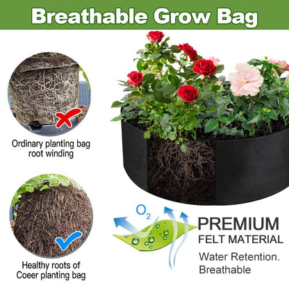 IWNTWY 2-Pack 15 Gallon Grow Bag, Heavy Duty Thickened Fabric Pots Round Raised Garden Bed Planter for Planting Herb Flower Vegetable Potato Plants (24" D × 8" H)