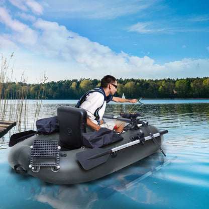 Xproutdoor Inflatable Fishing Float Tube, Belly Boat Fishing with Adjustable Backpack Straps, Storage Pockets, Fish Ruler, Pump, Oar, Float Tubes for Fishing, 350 LBS Load Capacity