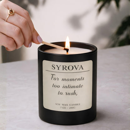 Amber & Tonka Bean Candle, Luxury Scented Soy Candle 7oz, Warm Cozy Fragrance for Home, Relaxing Aromatherapy Candle, Gift for Women, Long Lasting Jar Candle