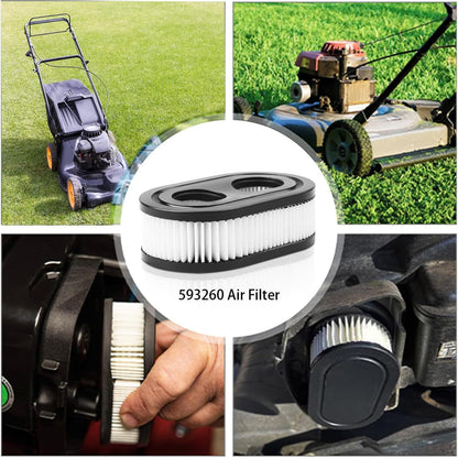 593260 Air Filter - Compatible Lawn Mower Air Cleaner Cartridge for BS Engines | Durable & Efficient