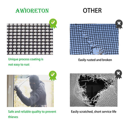 304 Stainless Steel Mesh Screen, 12 Mesh 304 Stainless Steel Security Screen, PVC Coated Heavy Duty 47inch x 118 inch Wire Mesh Window Screen Hardware Cloth Sturdy Metal Mesh Door Security Screen Mesh